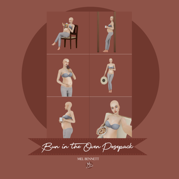 Mix Bun in the Oven Posepack by melbennett - The Sims 4 Custom Content