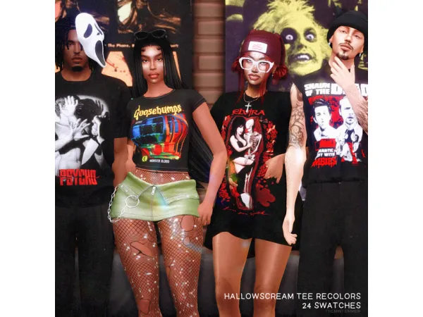 Alpha HALLOWSCREAM 2K24 TEE RECOLORS by mintsimmer - The Sims 4 Custom Content