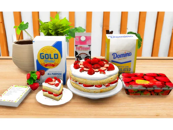 Alpha Strawberry Shortcake Custom Recipe by Insimnia - The Sims 4 Custom Content