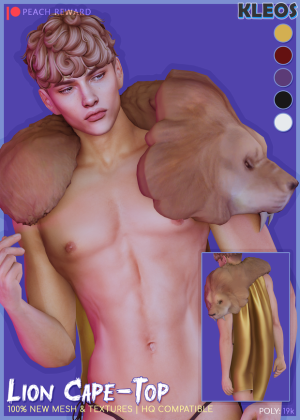 Maxis Match PEACH [ Halloween ] Lion Cape Top by simsfinds - The Sims 4 Custom Content