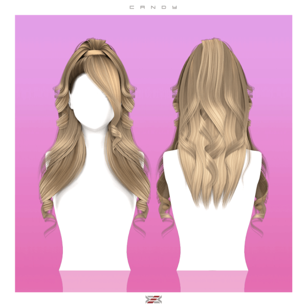 Alpha Curly updo by lexel - The Sims 4 Custom Content