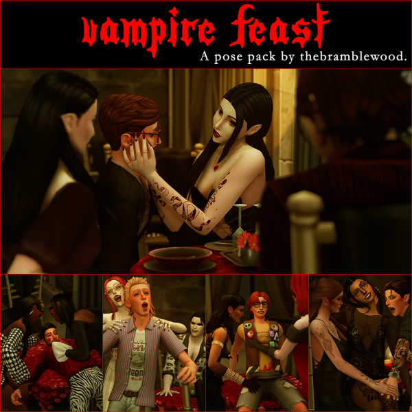 Mix thebramblewood Vampire Feast Poses by simsfinds - The Sims 4 Custom Content