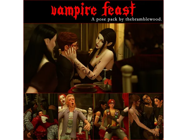 Mix thebramblewood Vampire Feast Poses - The Sims 4 Custom Content
