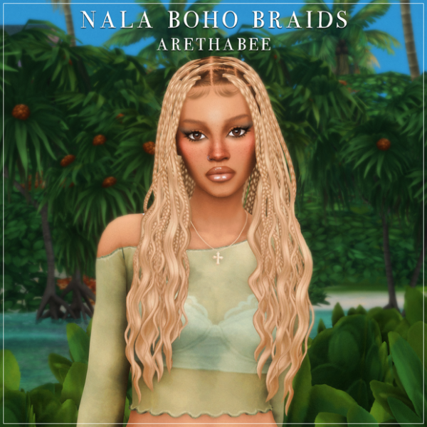 Maxis Match nala boho braids by simsfinds - The Sims 4 Custom Content