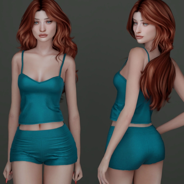 Alpha Devine summer set by belonka - The Sims 4 Custom Content