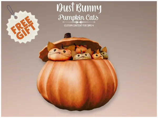 Alpha dust bunny pumpkin cats (gift) - The Sims 4 Custom Content