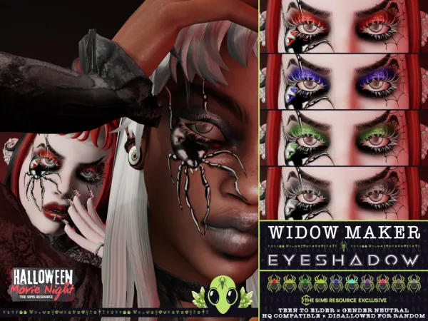 Alpha Widow Maker Eyeshadow by unidentifiedsim - The Sims 4 Custom Content
