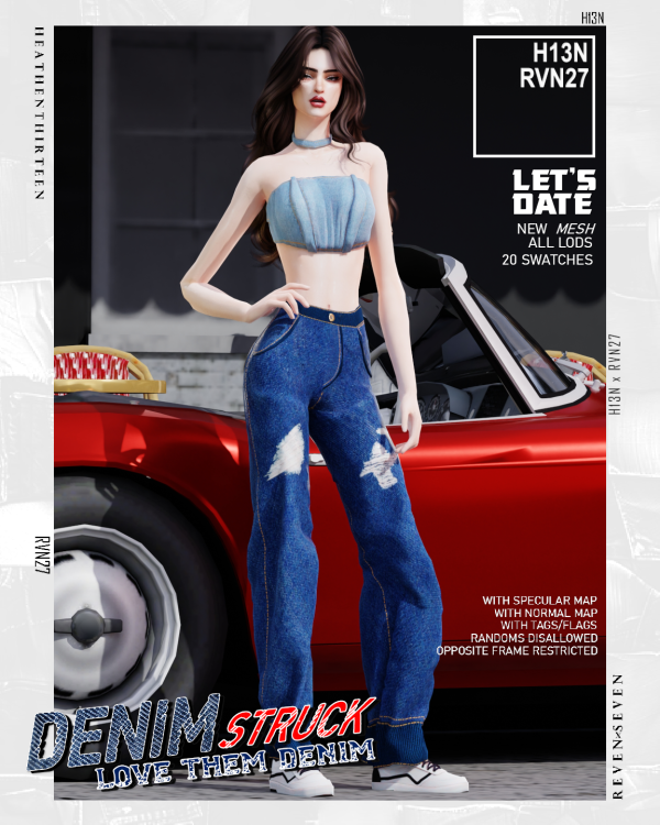 Alpha Classic Baggy Fit Ripped Denim Jeans by simsfinds - The Sims 4 Custom Content