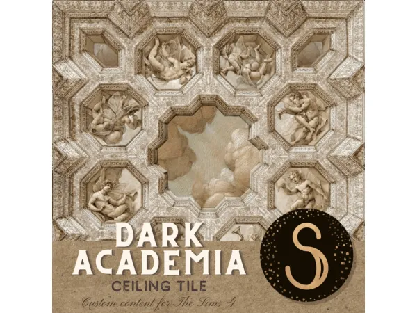 Alpha Dark Academia 2024 Ceiling tile by Sims4Luxury - The Sims 4 Custom Content