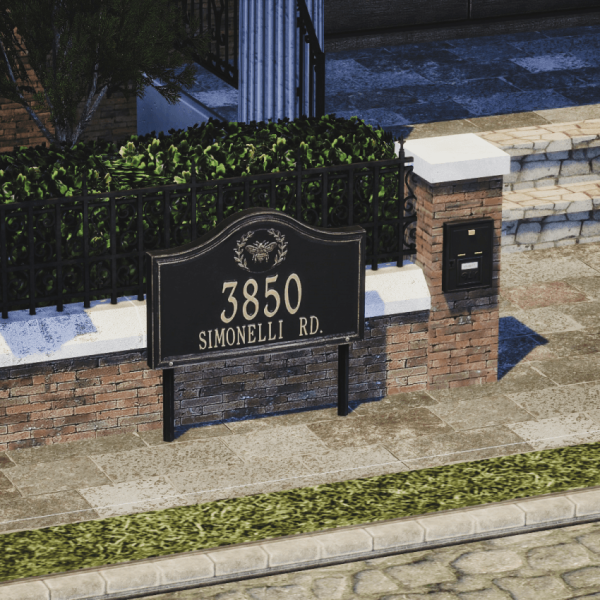 Alpha Dark Academia Standing address plaque by simsfinds - The Sims 4 Custom Content