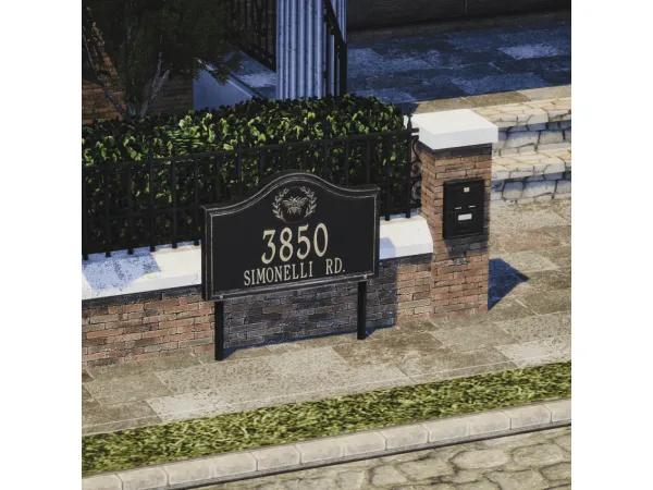 Alpha Dark Academia Standing address plaque by Sims4Luxury - The Sims 4 Custom Content