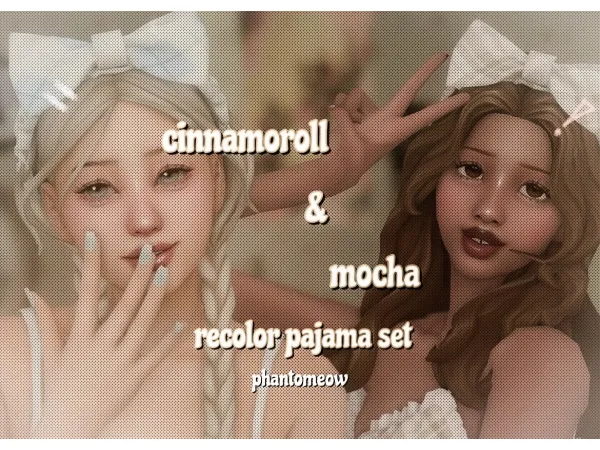 Maxis Match cinnamoroll mocha recolor pajama set by phantomeow - The Sims 4 Custom Content