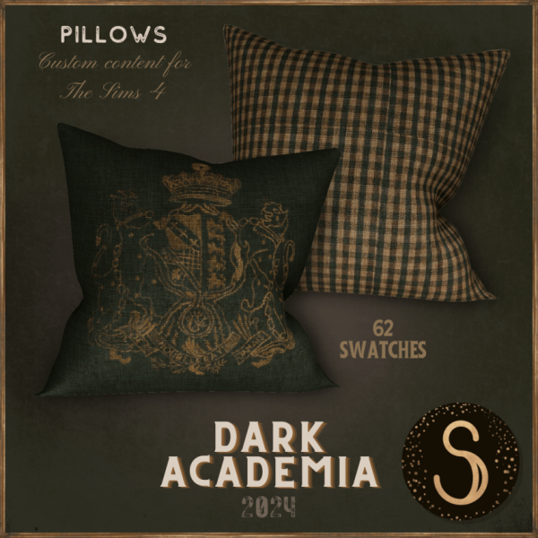 Alpha Dark Academia 2024 Pillows by simsfinds - The Sims 4 Custom Content