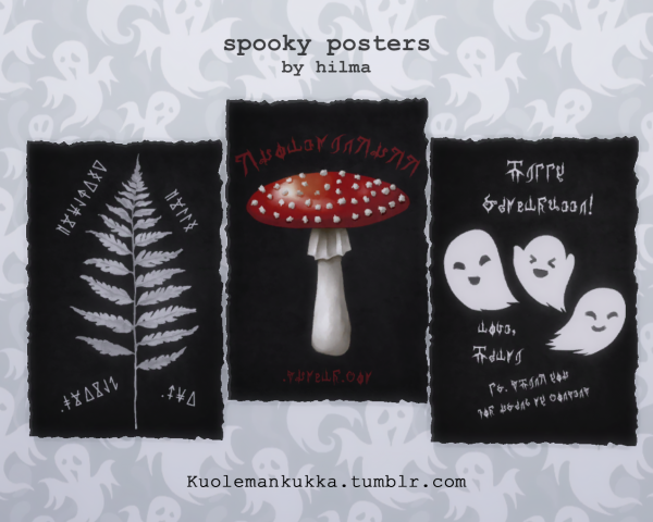 Mix hilma spooky posters by simsfinds - The Sims 4 Custom Content