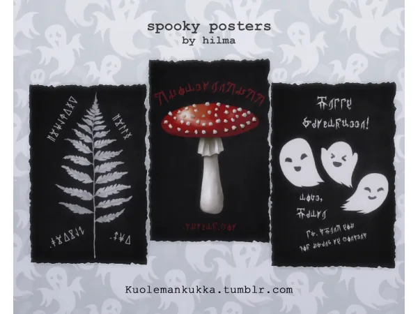 Mix hilma spooky posters by kuolemankukka - The Sims 4 Custom Content