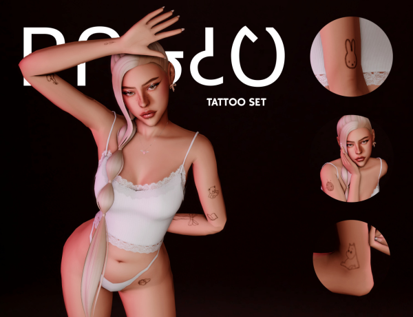 Mix BASIC Tattoos by simsfinds - The Sims 4 Custom Content