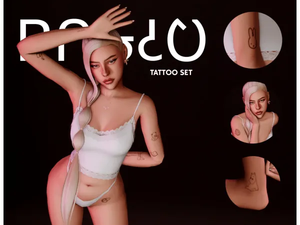Mix BASIC Tattoos by snugglytrait - The Sims 4 Custom Content