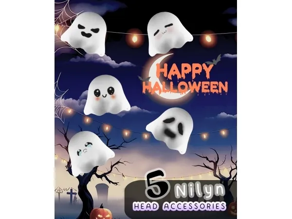 Alpha NILYN HAPPY HALLOWEEN 2024 HEAD ACCESSORIESHEAD ACC - The Sims 4 Custom Content