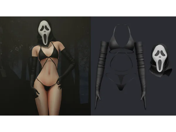 Alpha Scream Halloween Set by Beto - The Sims 4 Custom Content