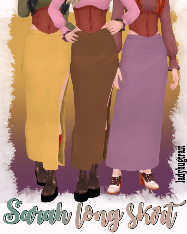 Maxis Match Sarah long skirt by ladybugtrait - The Sims 4 Custom Content