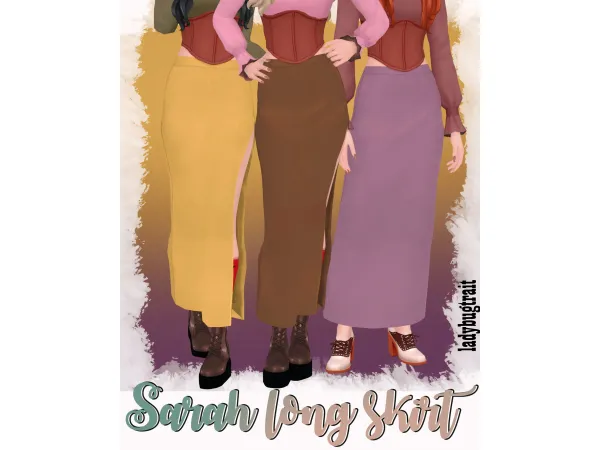 Maxis Match Sarah long skirt by Ladybugtrait - The Sims 4 Custom Content