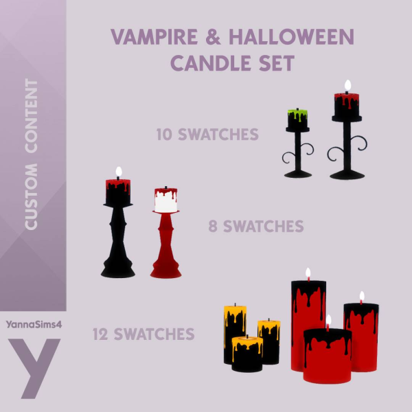 Maxis Match Vampire And Halloween Candles Set by simsfinds - The Sims 4 Custom Content