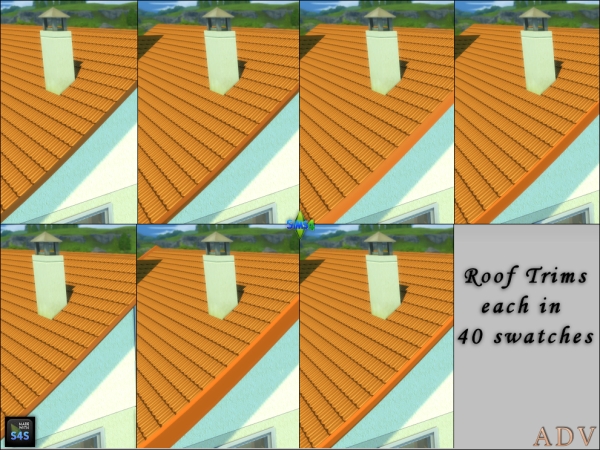 Mix Roof trims by artedellavita_mabra - The Sims 4 Custom Content