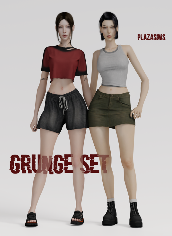 Alpha Grunge set by simsfinds - The Sims 4 Custom Content