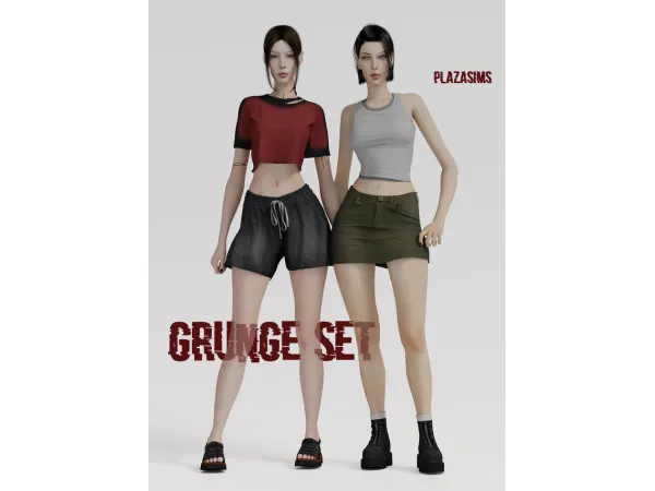 Alpha Grunge set by plazasims - The Sims 4 Custom Content