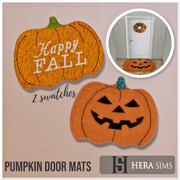 Alpha Pumpkin doormats by herasims4 - The Sims 4 Custom Content