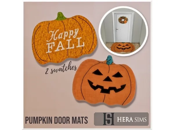 Alpha Pumpkin doormats - The Sims 4 Custom Content