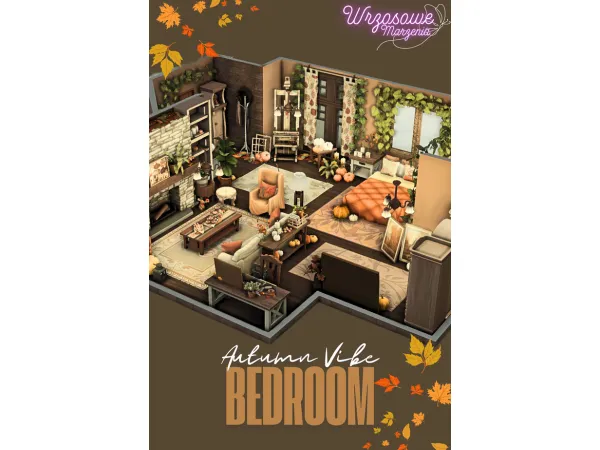 Maxis Match Autumn Vibe BEDROOM by Wrzosowe Marzenia - The Sims 4 Custom Content