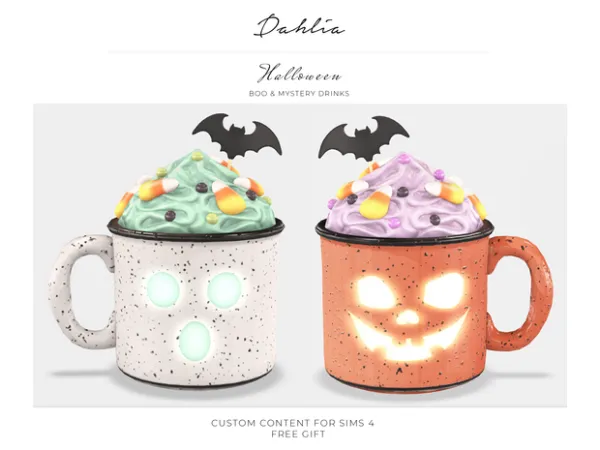 Mix Halloween Boo Mystery Drinks (Gift) by DahliaSims - The Sims 4 Custom Content