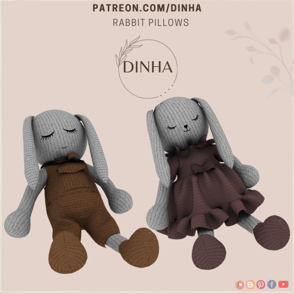 Alpha Rabbit Pillows by dinhagamer - The Sims 4 Custom Content