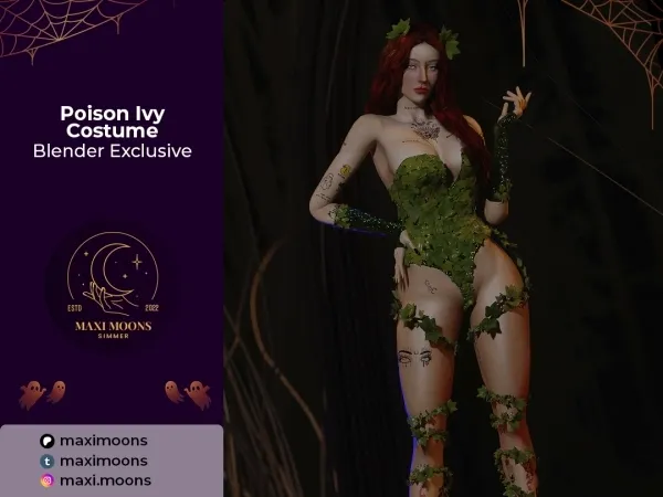 Alpha Poison Ivy Costume Blender Exclusive - The Sims 4 Custom Content