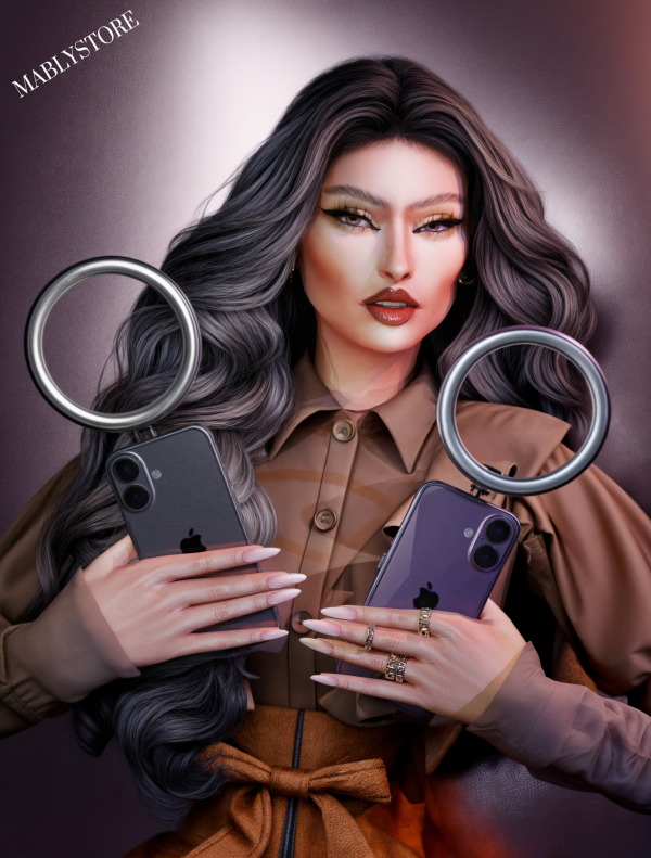 Alpha IPHONE 16 RINGLIGHT by simsfinds - The Sims 4 Custom Content