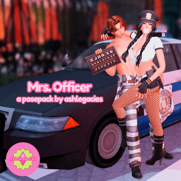 Mix Mrs Officer Posepack by ashlegacies - The Sims 4 Custom Content