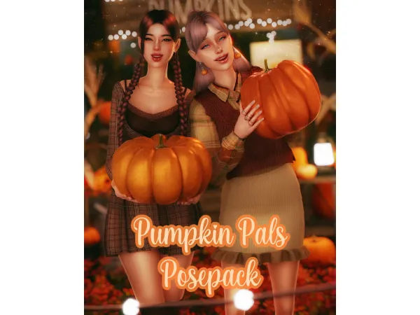 Mix PUMPKIN PALS POSEPACK by solstice - The Sims 4 Custom Content