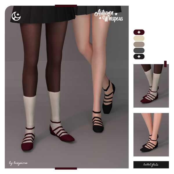 Maxis Match Ballet Flats Autumn Whispers Collection by luxysims - The Sims 4 Custom Content