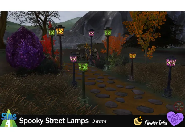 Maxis Match SimderTalia Halloween 2024 Spooky Street Lamps - The Sims 4 Custom Content
