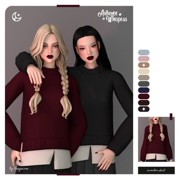 Maxis Match Sweater Shirt Autumn Whispers Collection by luxysims - The Sims 4 Custom Content