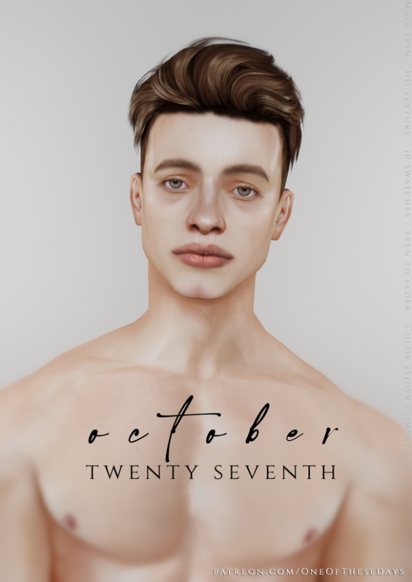 Alpha October Twenty Seventh 1000 followers GIFT SKIN by oneofthesedays - The Sims 4 Custom Content
