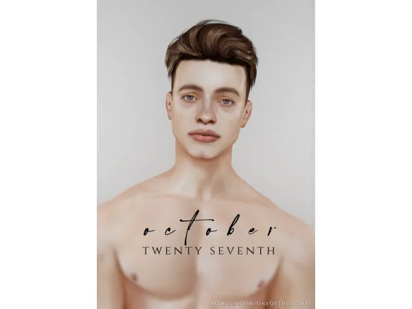 Alpha October Twenty Seventh 1000 followers GIFT SKIN - The Sims 4 Custom Content