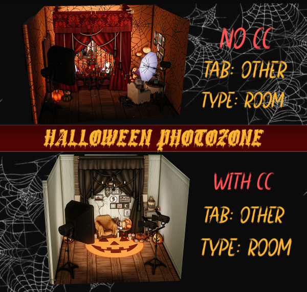 Maxis Match HALLOWEEN PHOTOZONE ROOM by simsfinds - The Sims 4 Custom Content