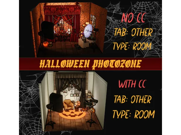 Maxis Match HALLOWEEN PHOTOZONE ROOM by ghostlias - The Sims 4 Custom Content