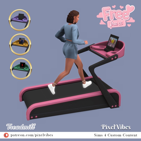Alpha Functional Treadmill by pixelvibes - The Sims 4 Custom Content