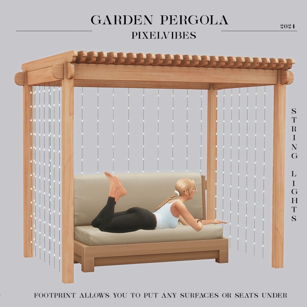 Alpha Garden Pergola by pixelvibes - The Sims 4 Custom Content