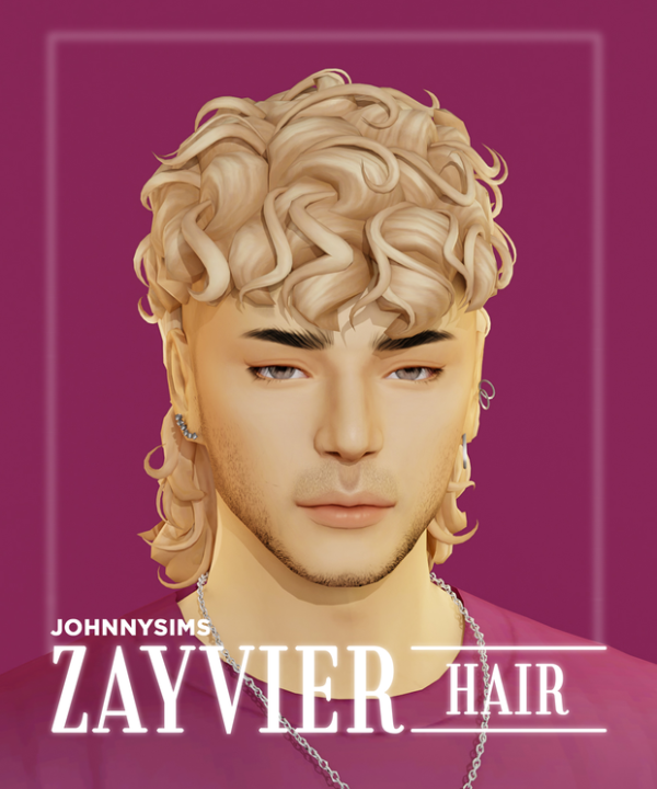 Maxis Match Zayvier Hair by simsfinds - The Sims 4 Custom Content