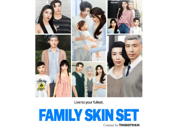 Alpha Family Skin Set N6 Eyebrows Set Child Eyes Presets N1N2 SIM - The Sims 4 Custom Content