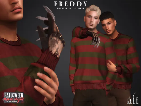 Mix FREDDY sweater and gloves by Ali - The Sims 4 Custom Content